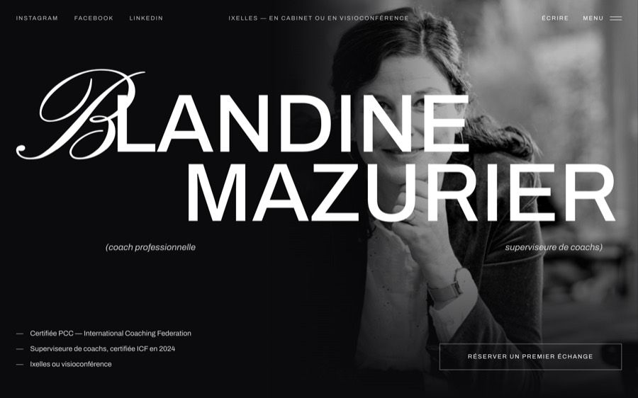 Direction artistique « Noir & blanc » proposée pour le site
