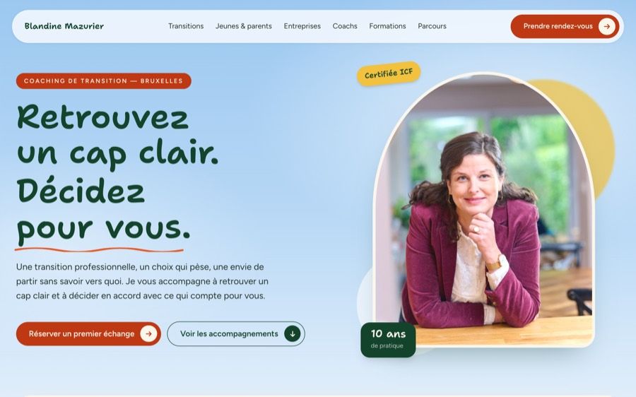 Direction artistique « Ciel » proposée pour le site